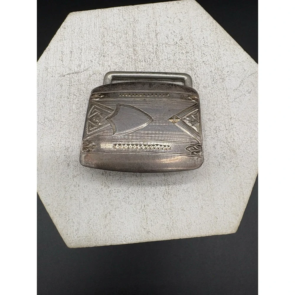C.B. Marks & Co Sterling Silver Antique Belt Buckle Cincinnati Arts Crafts 20.9g